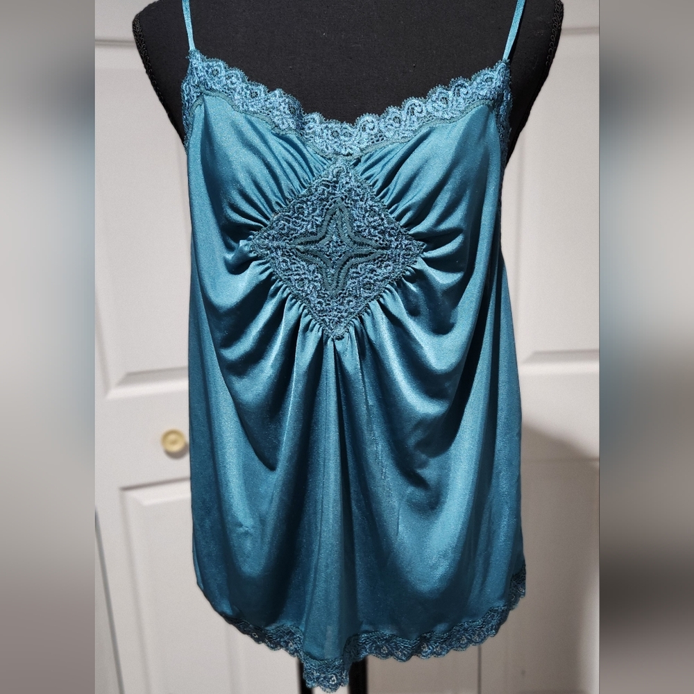 Teal Lace Trim Camisole